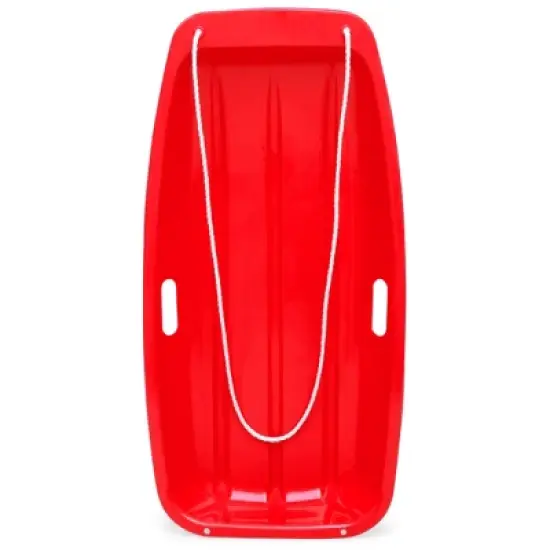 Best Choice Products 35in Kids Outdoor Plastic Sport Toboggan Winter Snow Sled Board w/ Pull Rope, 2 Handles image {9}