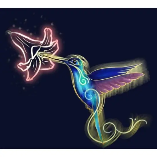 Junior's Design By Humans Hummingbird By timea T-Shirt image {1}