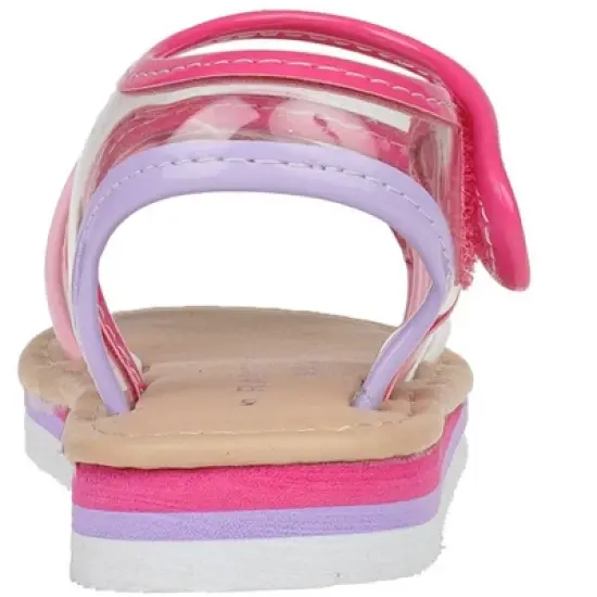 Rampage Toddler Girl's Strappy Open-Toe Ankle Strap Flat Sandals with Clear Vinyl Straps image {4}