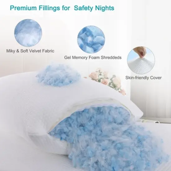 Twolike 2-Pack Shredded Memory Foam Adjustable Bed Pillows with Washable Removable Cover, Perfect for All Sleepers image {7}