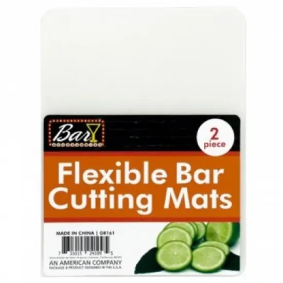 Handy Housewares 2 Piece 5.75" x 6.75" Flexible Transparent Plastic Bar Cutting Mat - Perfect for Slicing Limes and Cocktail Ingredients image {1}
