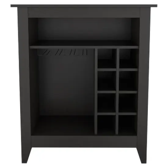 Gulches Black Bar Cabinet: Stylish Storage with Built-in Wine Rack image {3}