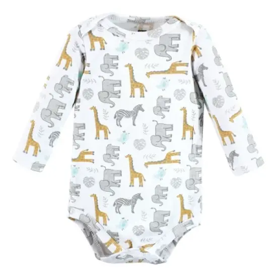 Hudson Baby Infant Boy Cotton Long-Sleeve Bodysuits, Little Monkey image {4}