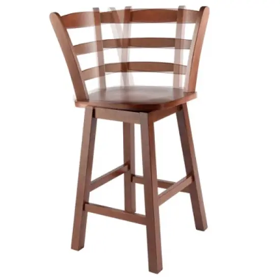 Scalera Ladder Back Swivel Seat Barstool Walnut - Winsome image {3}