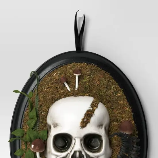 14" Hanging Framed Skull Halloween Decorative Prop - Hyde and EEK! Boutique&trade; image {2}