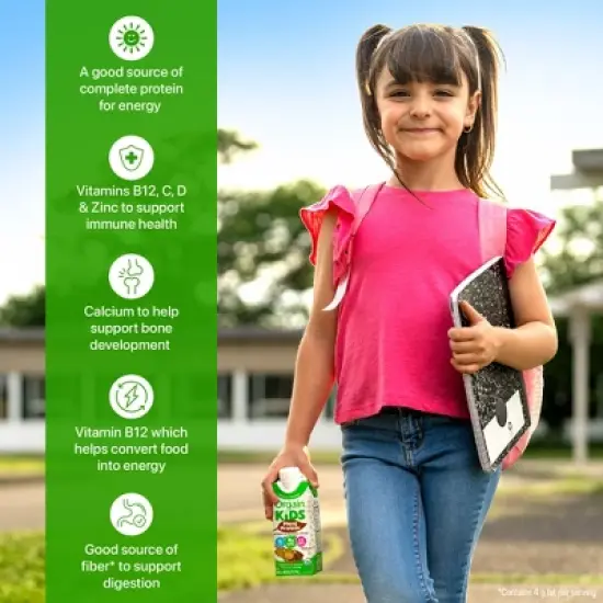 Orgain Kids' Plant Based Chocolate Protein Shake - 4pk/8.25 fl oz image {8}