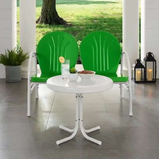Griffith 2pc Outdoor Conversation Set - Kelly Green - Crosley image {2}