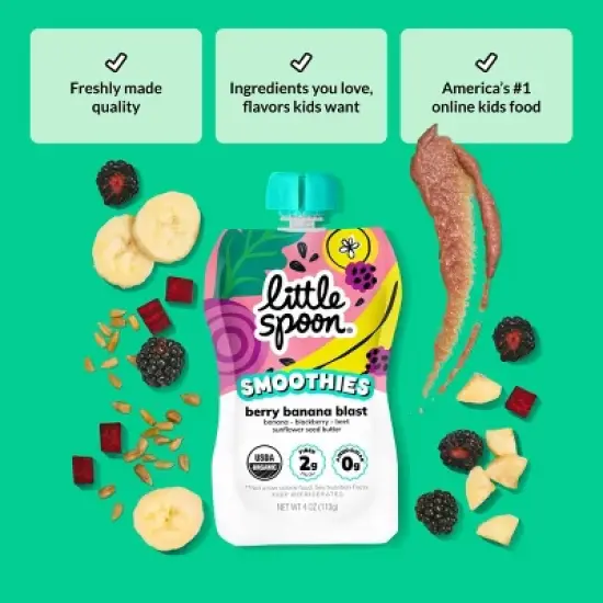 Little Spoon Berry Banana Blast Smoothie Pouches - 16oz/4ct image {5}
