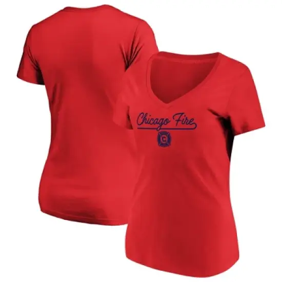 MLS Chicago Fire Women's Short Sleeve V-Neck T-Shirt image {2}