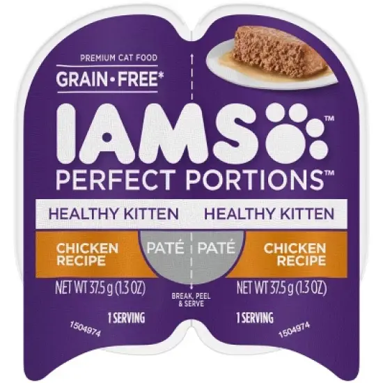 IAMS Perfect Portions Healthy Chicken Flavor Pate Kitten Wet Cat Food - 2.6oz image {11}