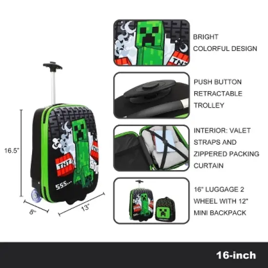 Minecraft Creeper 2-Pack Carry On Luggage Set image {6}
