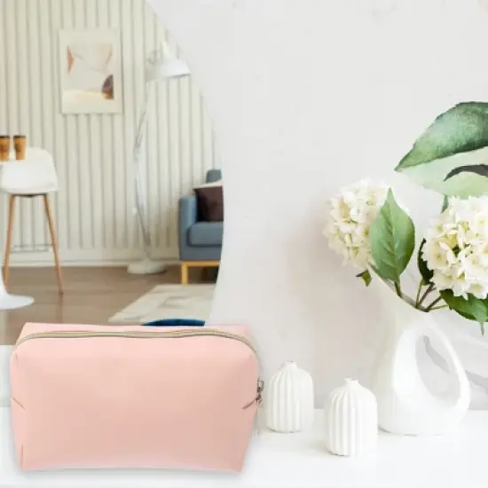 Unique Bargains PU Leather Large Travel Makeup Bag 1 Pc image {5}