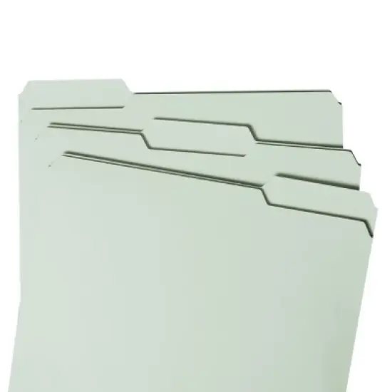 Smead Pressboard File Folder with SafeSHIELD  Fasteners, 2 Fasteners, 1/3-Cut Tab, 1" Expansion, Letter Size, Gray/Green, 25 per Box (14931) image {10}