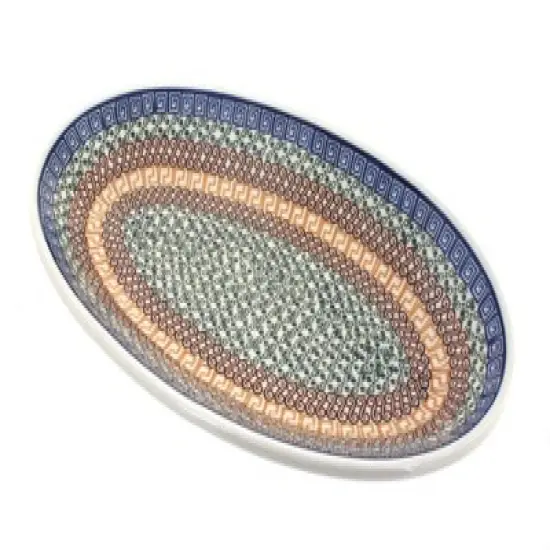 Blue Rose Polish Pottery 205 Ceramika Artystyczna Large Oval Platter image {1}