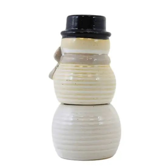 Primitives By Kathy 4.5 Inch Snowman Salt And Pepper Shaker Christmas Salt And Pepper Shaker , Top Hat Seasoning (1PC) image {2}