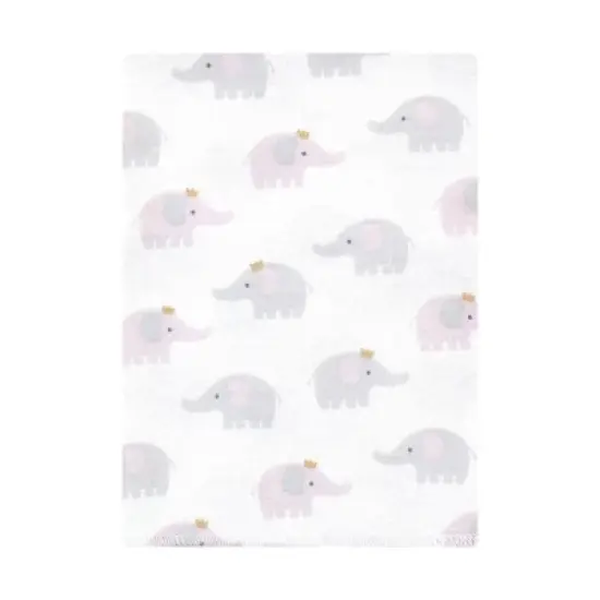 Hudson Baby Infant Girl Cotton Flannel Burp Cloths Bundle, Lilac Elephants, One Size image {2}