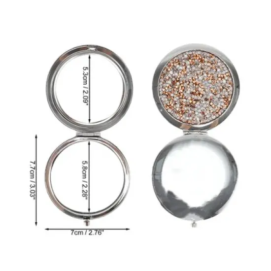 Unique Bargains Round Portable Compact Mirror 1 Pc image {1}