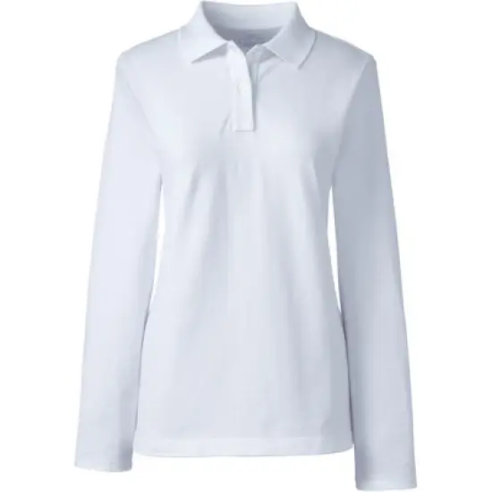 Lands' End School Uniform Women's Long Sleeve Feminine Fit Mesh Polo Shirt image {8}