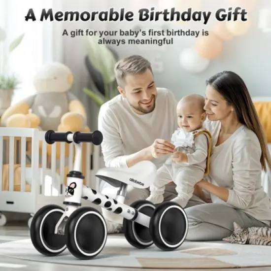 Allobebe 4-Wheel Baby Balance Bike with Adjustable Seat Mint Green image {1}