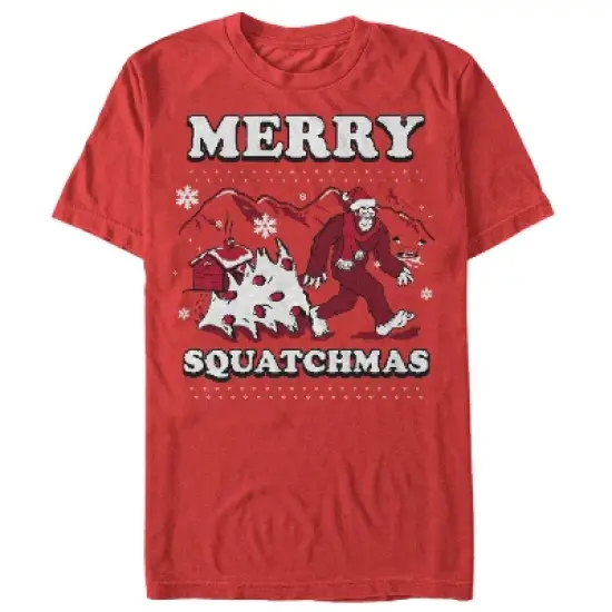 Men's Lost Gods Merry Christmas Big Foot Cartoon T-Shirt image {3}