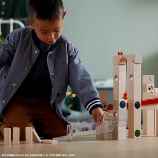 HABA Ball Track Large Basic Set - 42 Piece Wooden Marble Run for Beginner to Expert Architects(Made in Germany) image {10}