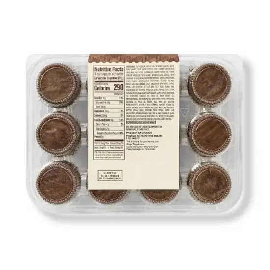 Harvest Chocolate Mini Cupcakes - 10oz/12ct - Favorite Day&trade; image {2}