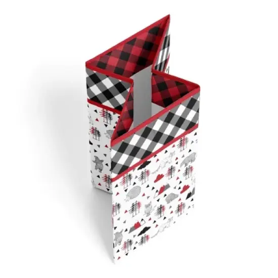 Bacati - Woodlands Red/Black/Gray Collapsible Laundry Hamper image {1}