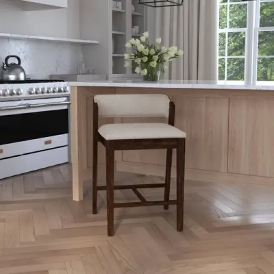 Dresden Non Swivel Counter Height Barstool Walnut - Hillsdale Furniture image {10}