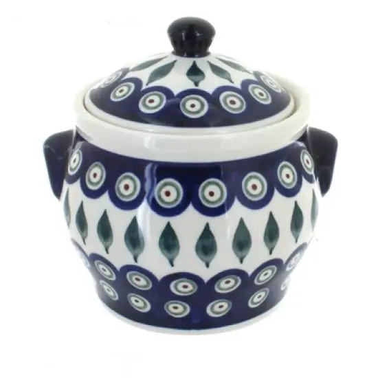 Blue Rose Polish Pottery 1096 Zaklady Small Canister image {1}