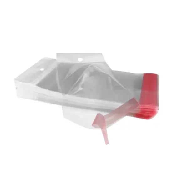 UOFFICE Pack of 1,000 Clear Resealable Cellophane Bags 3.1" x 5.9" with Hanging Header image {7}