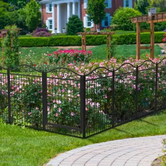 Artloge 8 Panels Heavy Duty Metal Dog Panel Pet Playpen Indoor Outdoor Foldable Dog Exercise Fence with Gate for Large Medium Pets Camping Yard image {9}