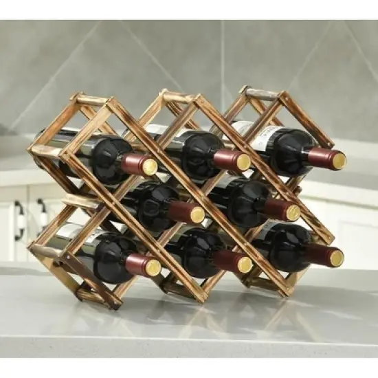 Itopfox Freestanding Stackable Wine Rack Organizer for Countertop and Cabinets with Foldable Design and Scratch-Resistant Protector image {2}