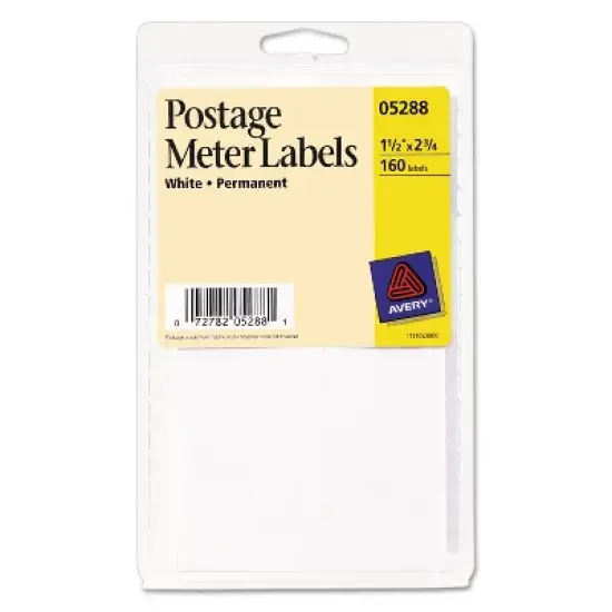 Avery Permanent Adhesive Postage Meter Labels 1 1/2 x 2 3/4 White 160/Pack 05288 image {1}