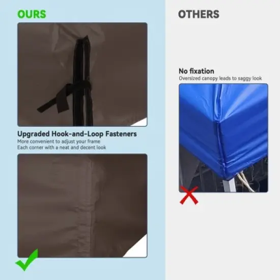 Yescom 137"x137" Gazebo Top Replacement for 2Tier Fit for Y005115T10 Gazebo Cover Patio Garden Outdoor Party Yard Coffee image {3}