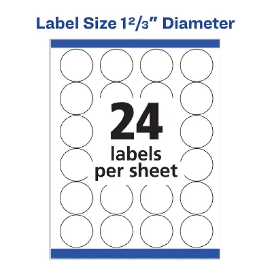 Avery High Visibility Round Labels with Sure Feed for Laser Printers, 1-2/3", 600 Labels (5293) image {5}