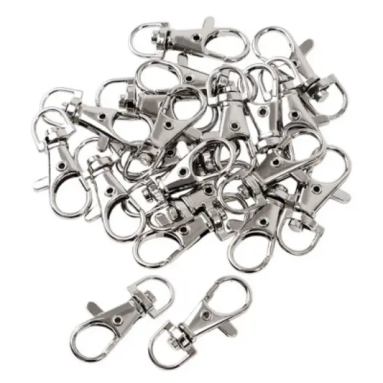 Unique Bargains Key Ring Chain Metal Lobster Swivel Clasp Silver Tone 1.4" x 0.6" x 0.28" 20Pcs image {6}
