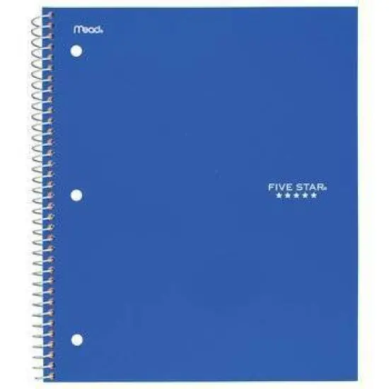 Five Star 1 Subject 100pg Graph Ruled Solid Spiral Notebook: Multicolor, 8.5x11", Flexible Cover, 3 Hole Punched image {9}