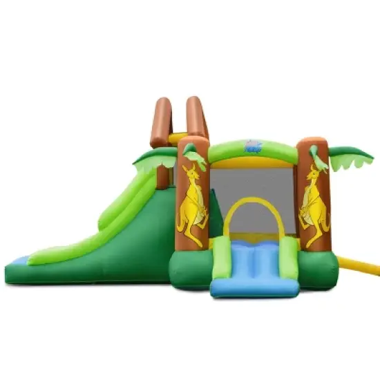 Tangkula Inflatable Jungle Bounce House w/ Dual Slides Climbing Wall Jumping Area image {6}