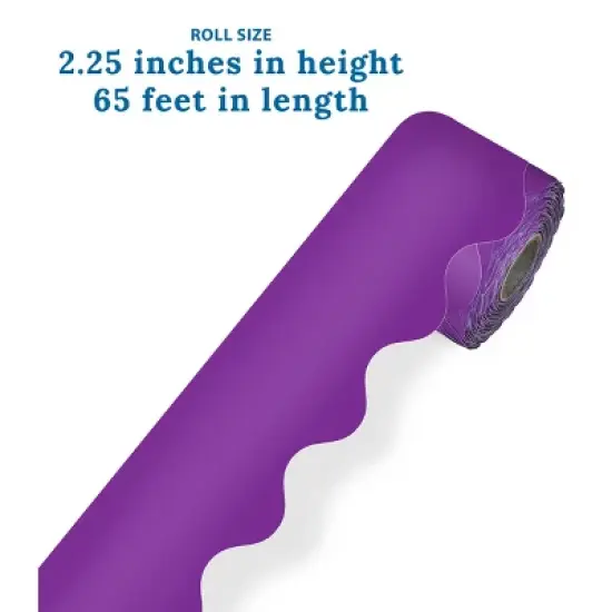 Carson Dellosa Education 65' Purple Rolled Scalloped Bulletin Board Borders (1 roll) image {2}