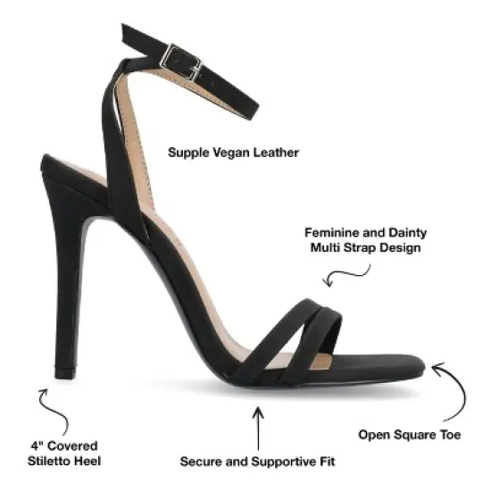Journee Collection Womens Yevva Ankle Strap Stiletto Open Toe Pumps image {7}