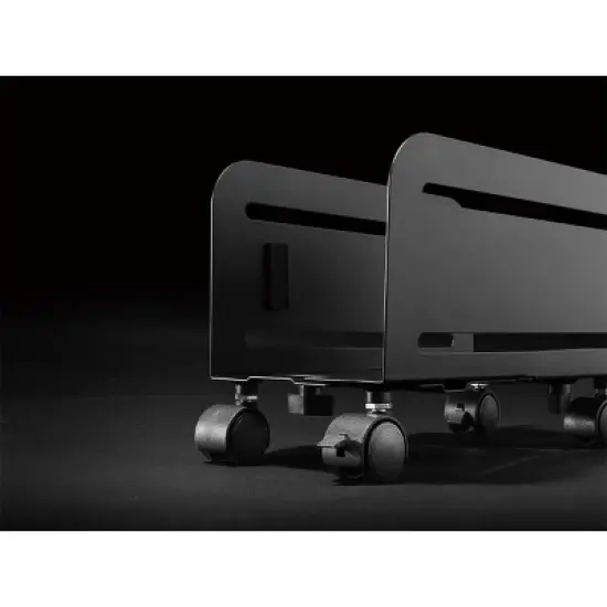 Monoprice Steel Computer Case CPU Tower Mobile Stand - Black Powder-Coated Steel Construction - Workstream Collection image {5}