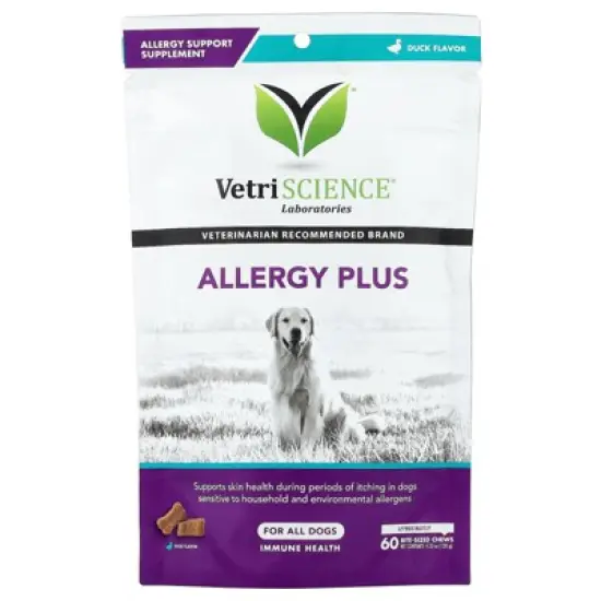 Vetriscience Allergy Plus, For All Dogs, Duck, 60 Bite-Sized Chews, 4.23 oz (120 g) image {2}
