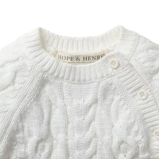 Hope & Henry Baby Cable Knit Sweater Romper image {1}