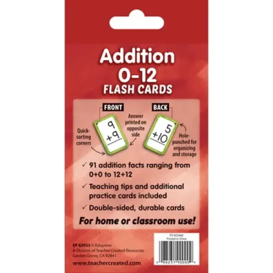 Edupress Addition 0-12 Flash Cards image {2}