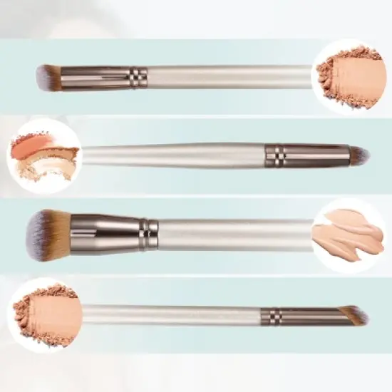 Unique Bargains Makeup Brushes and Sets Champagne Gold Tone 4 Pcs image {5}