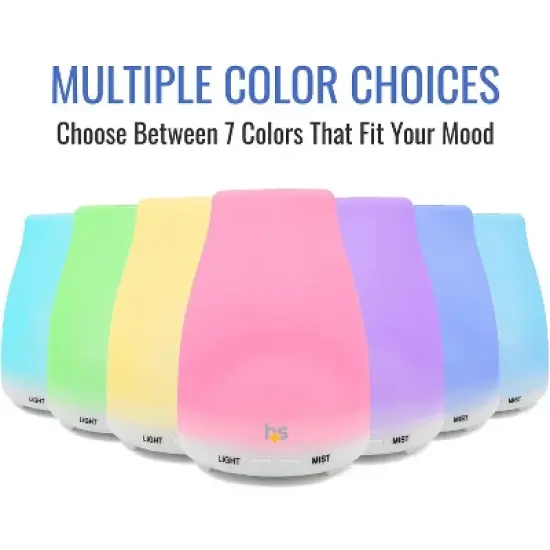 HealthSmart Essential Oil Diffuser, Cool Mist Humidifier and Aromatherapy Diffuser w/ 150ML Tank Ideal for Small Rooms, Adjustable Timer and Mist Mode image {1}