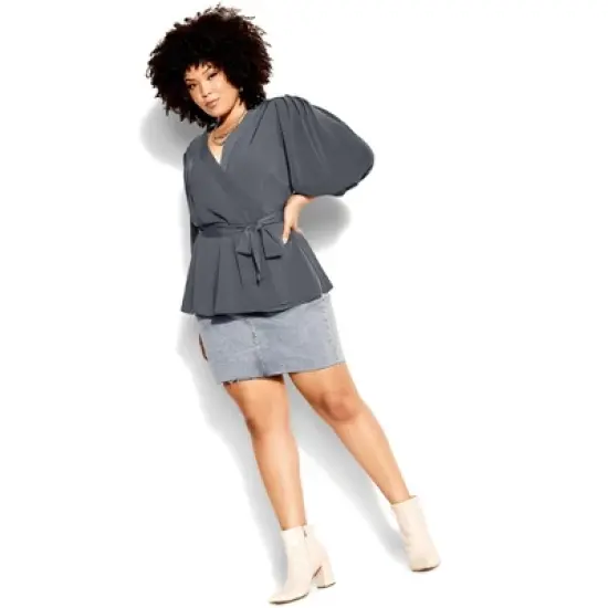 Women's Plus Size Sultry Top - Slate | CITY CHIC image {3}