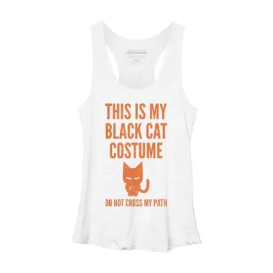 Women's Design By Humans Halloween Introvert Black Cat Costume By Commykaze Racerback Tank Top image {5}