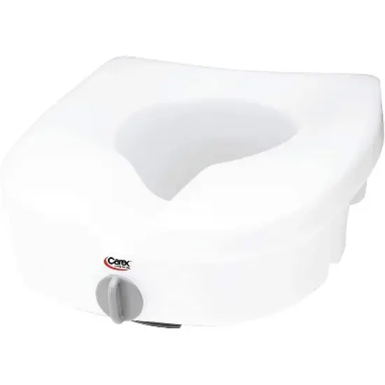 Carex E-Z Lock Locking Raised Toilet Seat - White image {4}