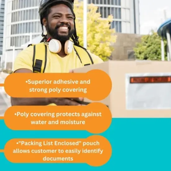 PSBM 1000 Pieces 4 1/2" x 5 1/2" Packing List Enclosed Envelopes, Panel Face for Shipping image {8}